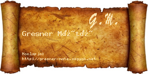 Gresner Máté névjegykártya